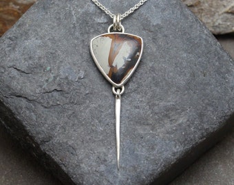 Paintbrush Jasper & Sterling Silver Spike Pendant