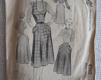 1950 Jumper & Skirt - 34" Bust - McCall 8262 - 1950s Vintage Sewing Pattern