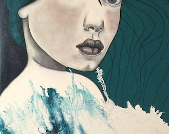 Blue 160x100 original painting on canvas
