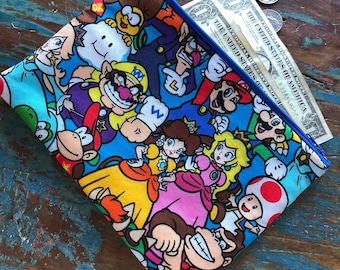 medium zipper pouch Mario world
