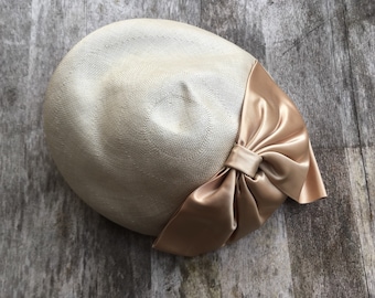1950s Straw fascinator hat
