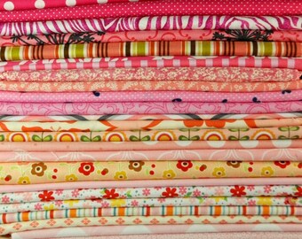 Designer Fabric Scrap Bag Pink, 2 yards total