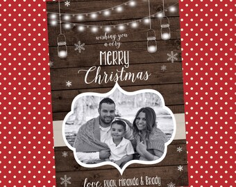 Printed Christmas Cards - Rustic Holiday Cards - Merry Christmas Cards - Photo Christmas Cards