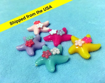 Starfish Flatback Resin Cabochon 21mm - Mixed color