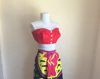 50s RED Sun Top Vixen Bustier - bullet Bra Swim