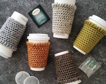 Crochet Coffee Cozy Pattern, Easy Crochet Pattern, Crochet Coffee Sleeve Pattern, Crochet Coffee Mug Cozy, Crochet Coffee Cup Sleeve