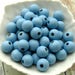 10mm Light Blue Wooden Beads - Over 70 - AAA Grade Light Blue Wood Beads, 10mm Baby Blue Round Beads (WBD0060)