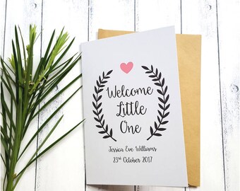 Personalised New Baby Card | Welcome Little One Card | Congratulations Card