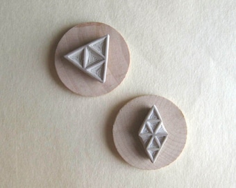Geometry / Triangles - Hand-Carved Rubber Stamp Set