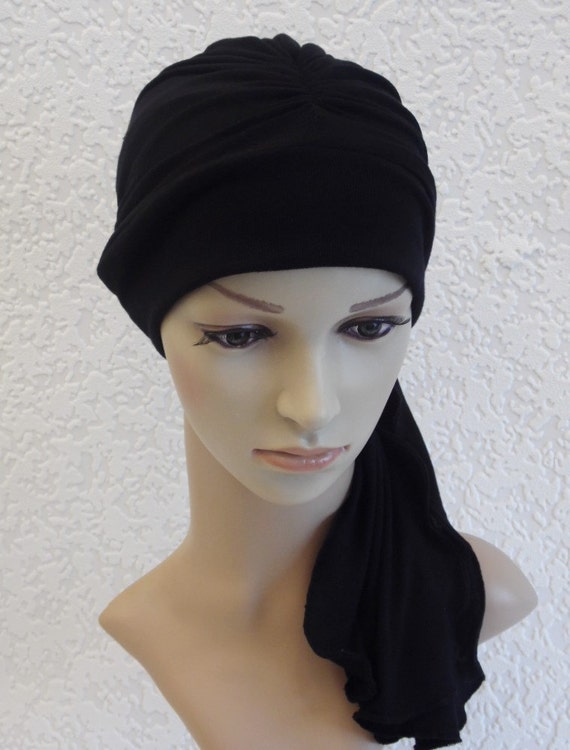 Chemo head wear full head cover with ties turban snood