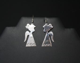 Sterling Silver Angel Dangle Earrings, Sterling Christmas Angel Earrings, Sterling Silver Holiday Earrings, Sterling silver Angel