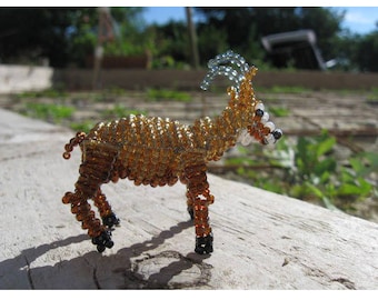 Miniature chamois seed beads and copper wire