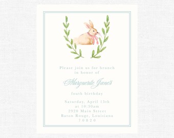 easter birthday invitation scalloped and gingham little