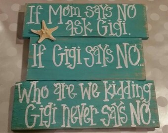 If mom says no ask Gigi. If Gigi says no, who are we kidding. .. Gigi never says no. Turquoise with starfish.