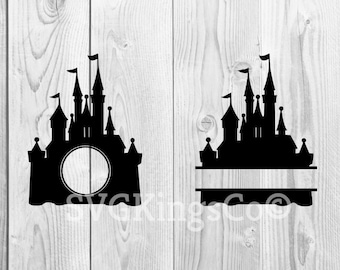 Disney castle SVG, Disney Monogram castle, Princess castle Svg, dxf, png, eps, disney castle cricut and silhouette cameo, castle svg, disney