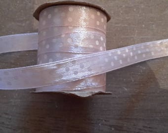 Pink dots Ribbon white