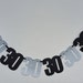 Any age silver glitter and plain black number banner. Birthday bunting party celebration decor. Age party garland