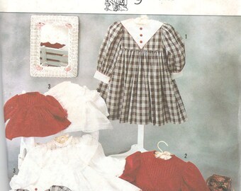 Simplicity 7036 Oliver Goodin Heirloom Dress and 25" Doll Clothes Pattern Toddler Girl Vintage Sewing Size 2 3 4 5 6 X Breast 21 - 25 UNCUT