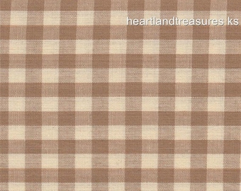 Dunroven House H-82 Homespun Wheat & Cream Checked Fabric 1/2 Yard Cut Off The Bolt