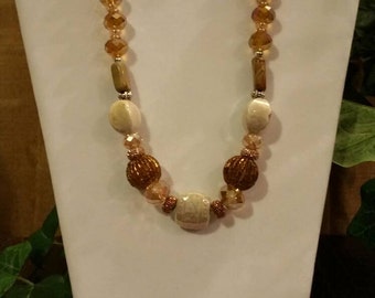 Gorgeous Decorative Gold Beaded Necklace