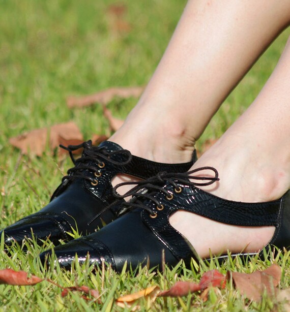 black leather shoes flats