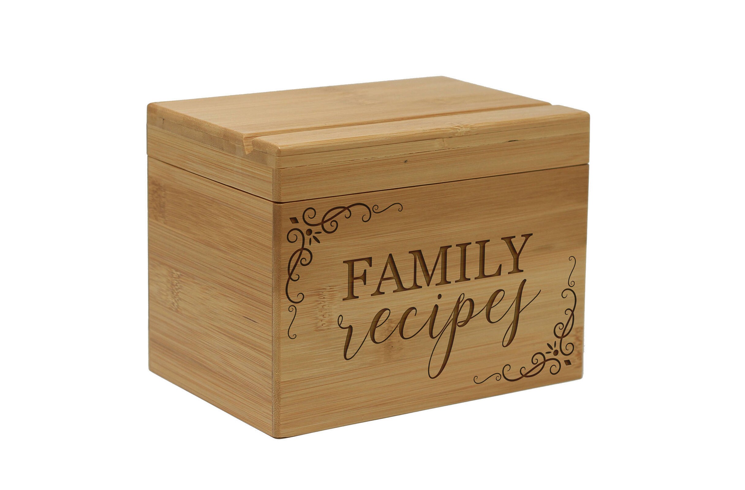 Family Recipe Box Custom Recipe Box Engraved Wood Recipe