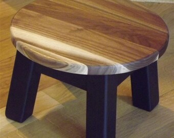 Reclaimed wood/ Modern/ round top/ wood riser/ foot stool/ step stool/ 8" - 10"H