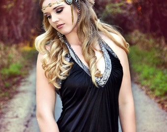 Silver & Gold Party at Gatsby's Feather Fascinator