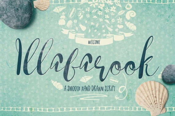 Digital Font Illabarook - Digital Typeface - Hand drawn Script Font - Instant Download