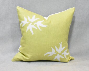 Citron with White Birds Pillow