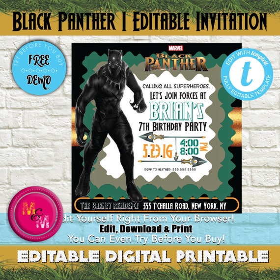 editable-black-panther-birthday-party-invitation-printable