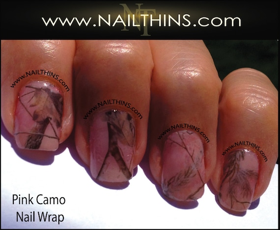 Pink Camo Nail Decal Nail Wraps Full Nail Style By NAILTHINS - Pink Camo Nail Decal Nail Wraps Full Nail Style By NAILTHINS