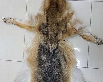 Jackal Pelt,Handmade Jackal Pelt,Leather,Soft Leather,Jackal,Animal Pelt,Hunting Trophy,Skin,Trophy Pelt,Tan Hide,Pelt