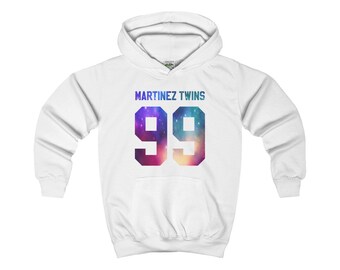 Kids Martinez Twins Galaxy Logo Hoodie Ivan And Emilio Martinez Martinez Twins Merch Kids Unisex Hooded Sweatshirt