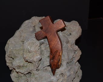 Live Edge Wood Cross; Small Wood Cross; Wall Cross Decor; Crooked Cross; Mesquite; Handmade; Free Ground Shipping USA; cc5-6030118
