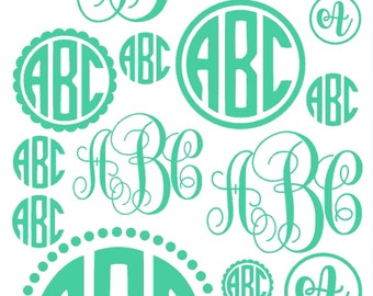 MONOGRAM DECAL SET / 24"x 15"/ monogram sticker sheet, monogram sticker for yeti, stocking stuffer, stocking stuffer for women, phone, car