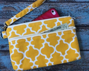 Wristlet; Gold Lattice Wristlet Wallet; iPhone 7 Cell Phone Wristlet; Phone Wallet; Cell Phone Purse; Wallet with Strap; Clutch