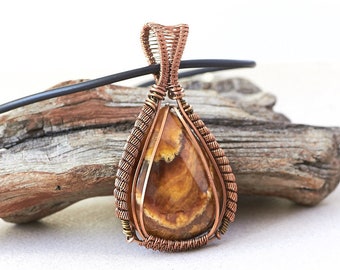 Wire Wrap Pendant, Simbircite Pendant, Heady Wire Wrapped Pendant, Simbircite Jewelry, Copper Pendant, Wire Jewelry