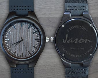 Personalized Wooden Watch, Personalized Watch, Engraved Watch, Engraved Wood Watch, Mens Wood Watch, Gifts for Him, Gifts for Dad