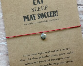 Soccer Wish Bracelet.Wish Bracelet.Soccer Bracelet.Soccer Gift.Wish Bracelets.Soccer Team Gift.Bracelet.Soccer Charm.Charm Bracelet.Gift