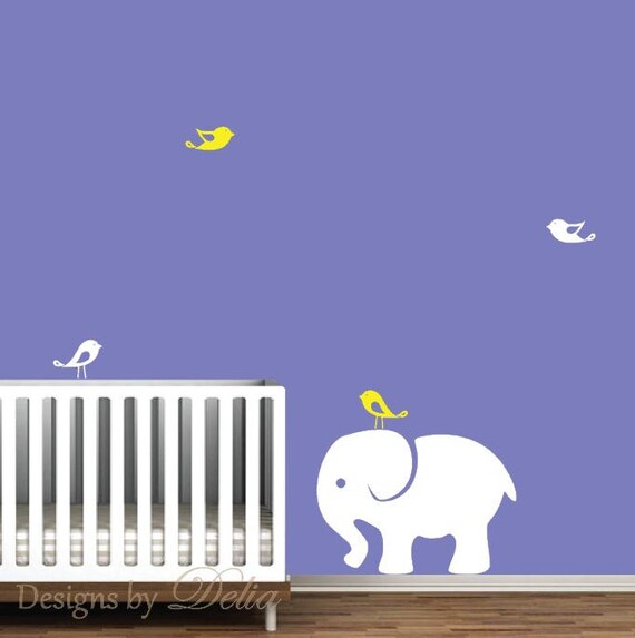Elephant Nursery Wall Mural Jungle Animals includes Elephant