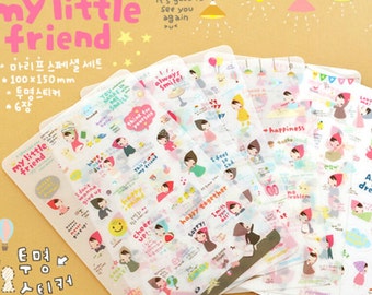My Little Friend Planner Stickers (6 sheets) / Cute Stickers / Korean Stationery / Cute Diary Stickers / Kawaii Stickers / Cute Stationery