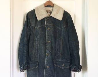 Vintage Lee Storm Rider Jacket, Mens S, Sherpa Lined