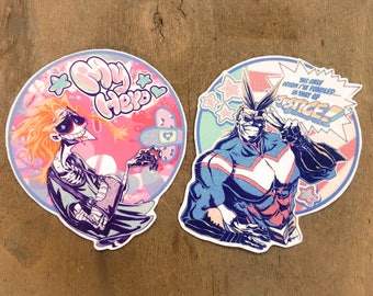 stickers: ALL MIGHT true form | buff might bara tiddies | sickly sensei | bnha | boku no hero academia |