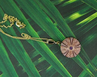 Sea Urchin Necklace, Natural Seashell Necklace, Gift from the Sea, Seashell Necklace, Urchin Necklace, Pink Seashell Necklace, Sea Urchin