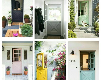 Dutch Door, Barn Doors Vintage Bottle Glass Door, Single Door