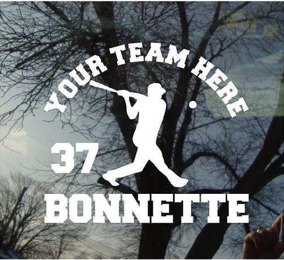 Items similar to Vinyl Car Window Decal 6w x 5h Baseball J