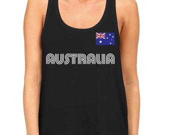 Australia Country Pride Outback Canberra Australian Aussie Sydney Melbourne Brisbane Womens Racerback Tank Top AUS-01