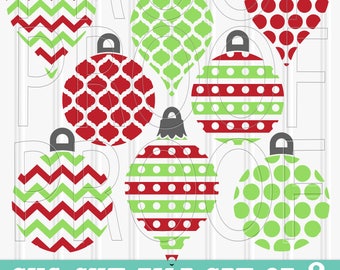Christmas SVG Files Set of 8 cut files includes svg/png/jpg formats! Commercial use approved! ornament svg lilly ashley