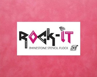 Rock It Rhinestone Stencil Flock - Sticky Adhesive Flock - Template Flock